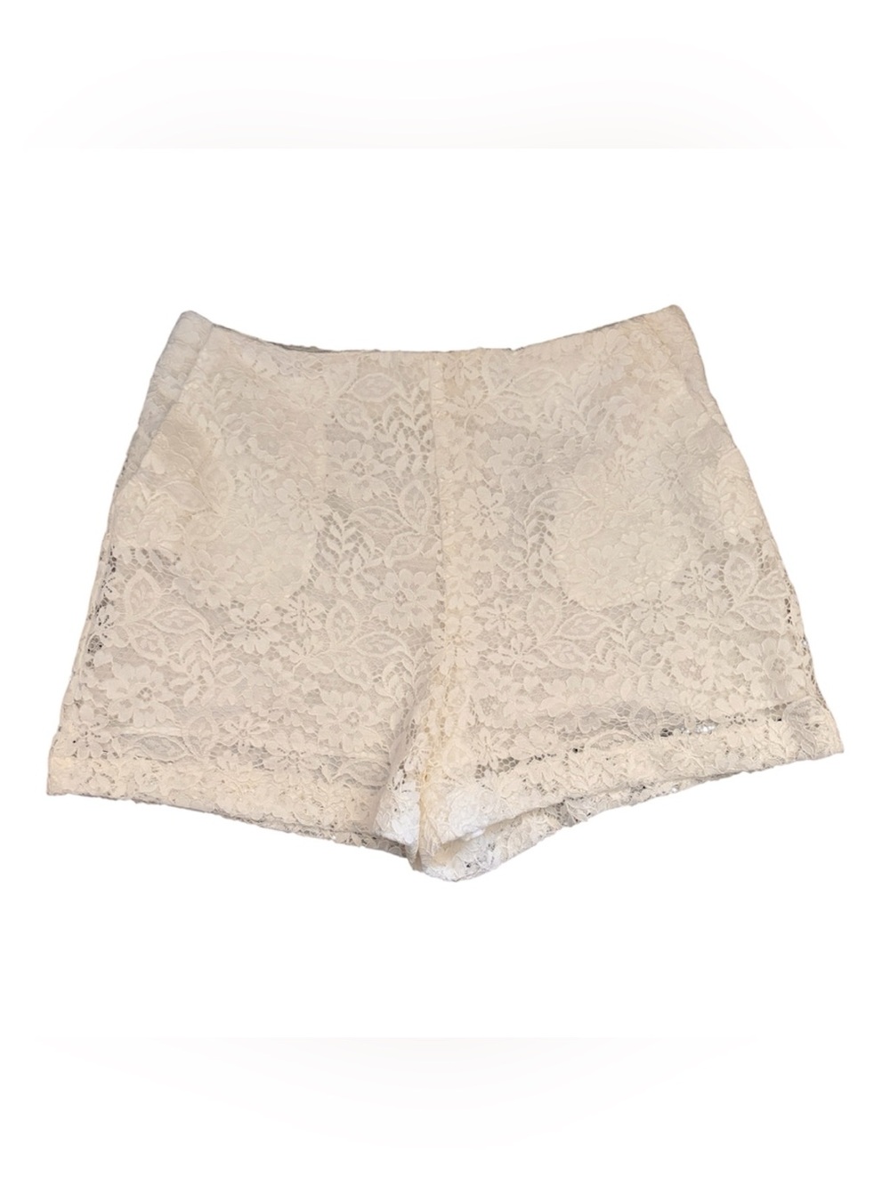 Zara Cream Lace Waist Shorts